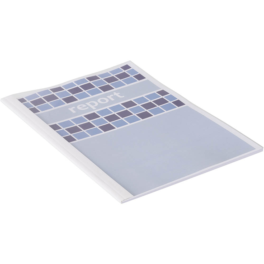 Image for GBC THERMAL BINDING COVER 1.5MM A4 WHITE BACK / CLEAR FRONT PACK 25 from MOE Office Products Depot Mackay & Whitsundays