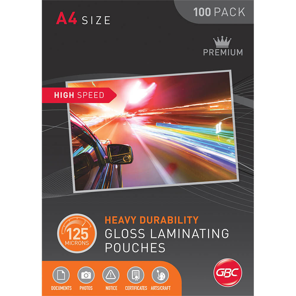 Image for GBC IBICO HIGH SPEED LAMINATOR POUCH 125 MICRON A4 CLEAR PACK 100 from Albany Office Products Depot