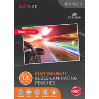 gbc ibico high speed laminator pouch 125 micron a4 clear pack 100