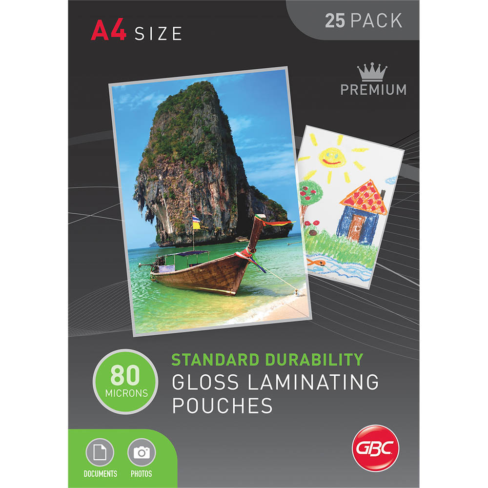 Image for GBC LAMINATING POUCH 80 MICRON A4 CLEAR PACK 25 from Office Products Depot
