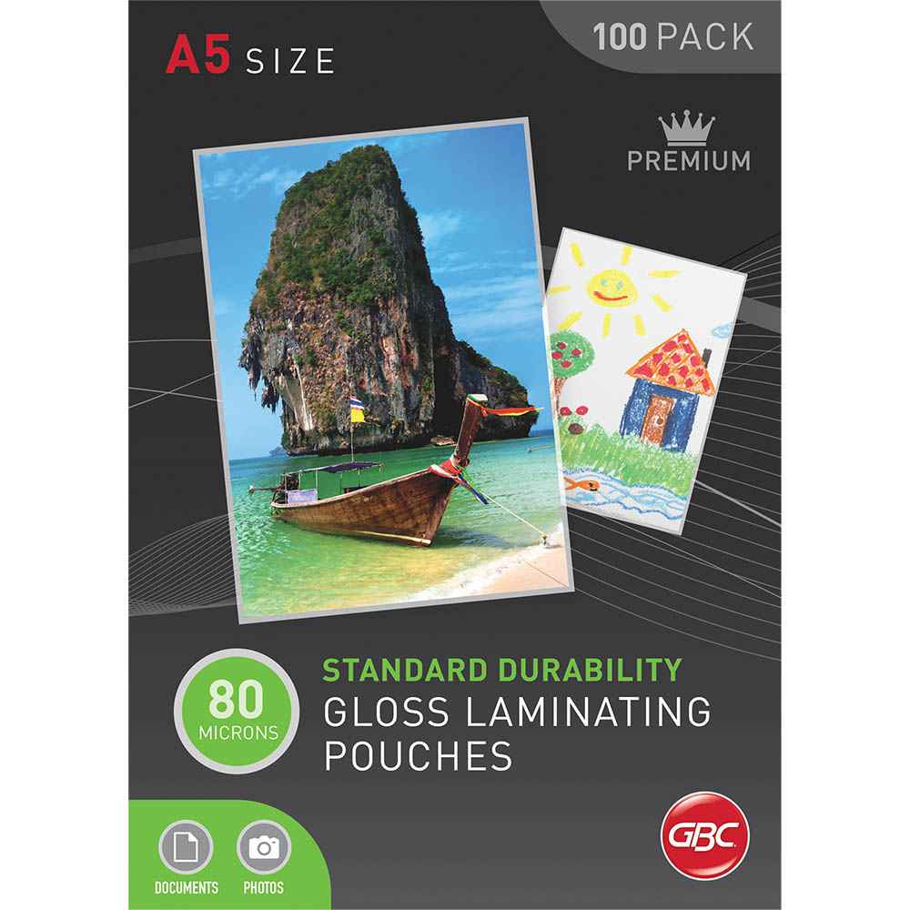 Image for GBC LAMINATING POUCH 80 MICRON A5 CLEAR PACK 100 from Office Products Depot