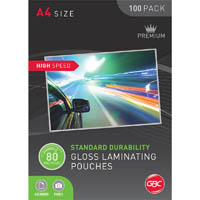 gbc ibico high speed laminator pouch 80 micron a4 clear pack 100