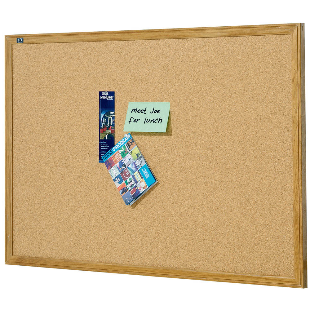 Image for QUARTET CORKBOARD 890 X 580MM OAK FRAME from Ross Office Supplies Office Products Depot