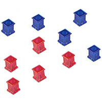 quartet extra strong magnets square red/blue pack 10
