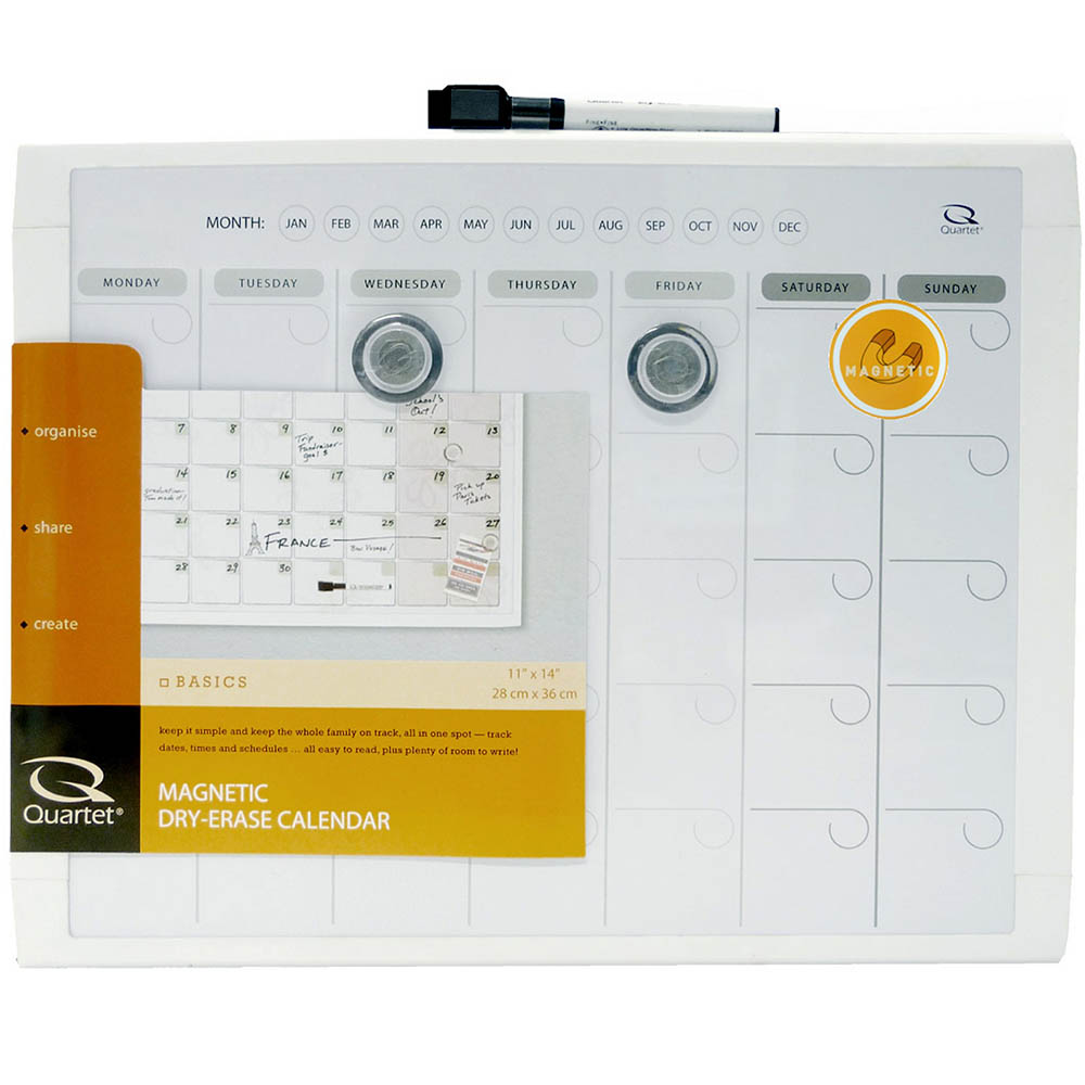 Image for QUARTET BASICS CALENDAR BOARD 280 X 360MM WHITE FRAME from O'Donnells Office Products Depot