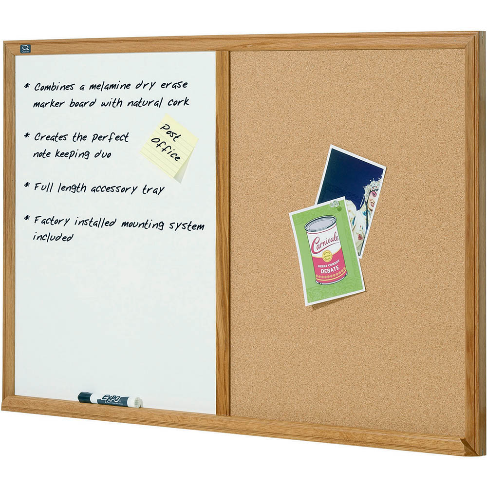 Image for QUARTET COMBINATION BOARD OAK FRAME 900 X 1200MM WHITE/OAK from Tristate Office Products Depot