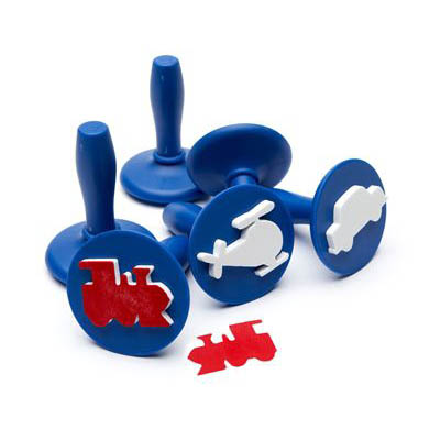 Image for EDUCATIONAL COLOURS PAINT AND DOUGH STAMPERS TRANSPORT SET BLUE/WHITE from Total Supplies Pty Ltd