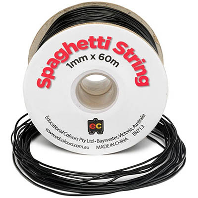 Image for EDUCATIONAL COLOURS SPAGHETTI STRING PVC TUBE 1MM X 60M BLACK from Total Supplies Pty Ltd