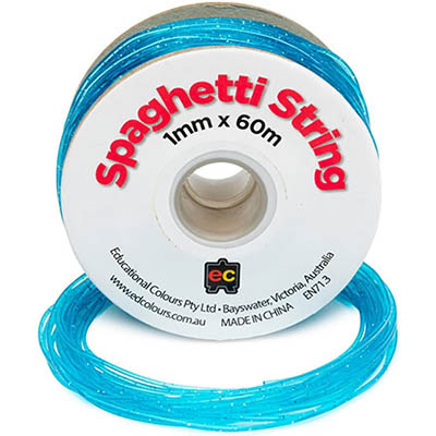 Image for EDUCATIONAL COLOURS SPAGHETTI STRING PVC TUBE 1MM X 60M GLITTER SEA BLUE from Office Products Depot Gold Coast