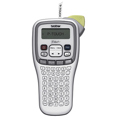 Image for BROTHER PT-H105 P-TOUCH HANDHELD PORTABLE LABEL MAKER WHITE/GREY from O'Donnells Office Products Depot