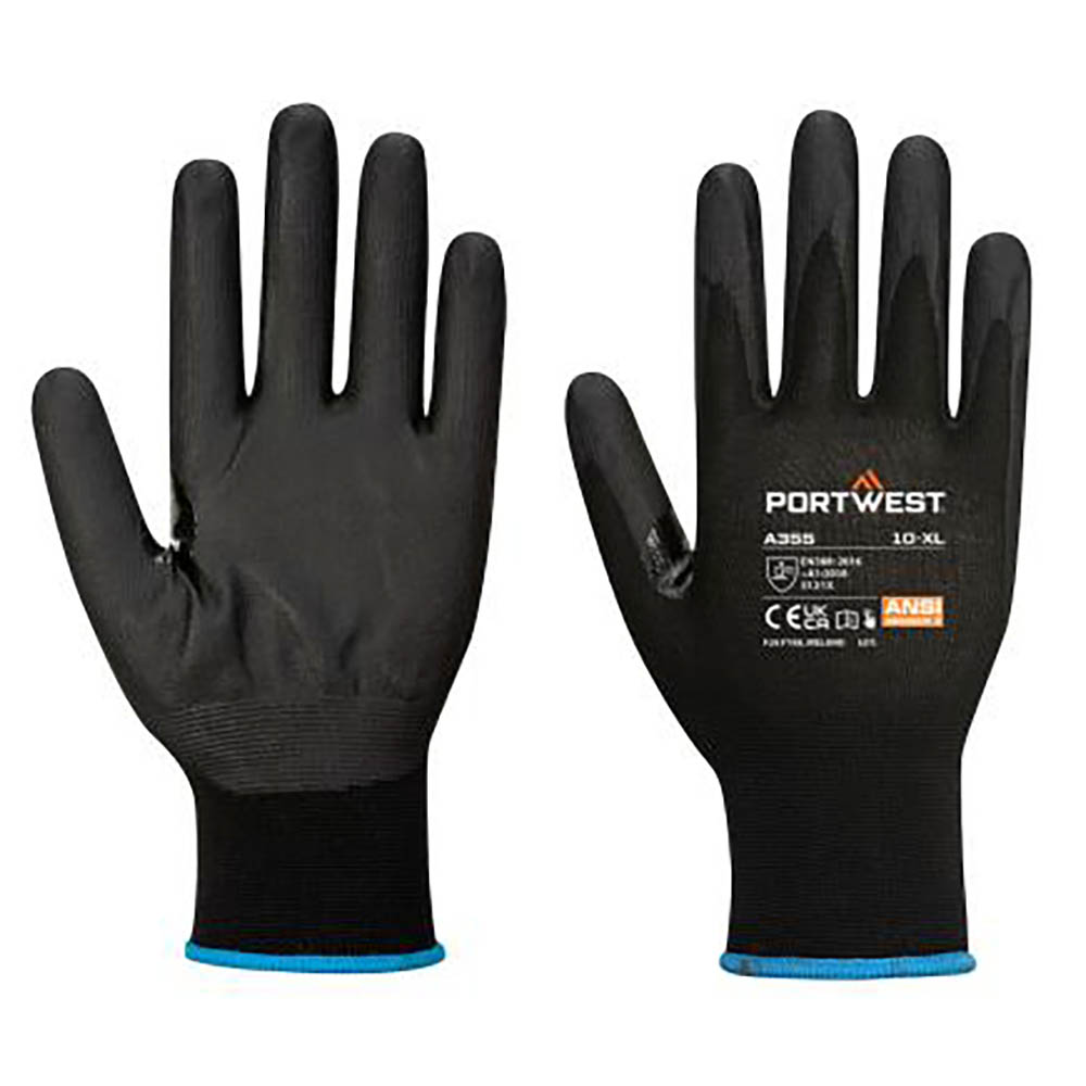 Image for PORTWEST NPR15 NITRILE FOAM TOUCHSCREEN GLOVE LARGE BLACK PACK 12 from Office Products Depot Gold Coast