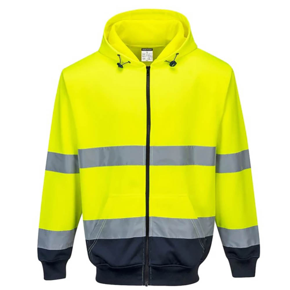 Image for PORTWEST HIGH VISIBILITY ZIPPED HOODY TWO-TONE LARGE YELLOW NAVY from Total Supplies Pty Ltd