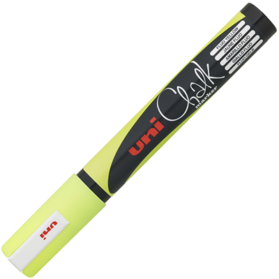 Image for UNI-BALL CHALK MARKER BULLET TIP 2.5MM FLUORO YELLOW from MOE Office Products Depot Mackay & Whitsundays