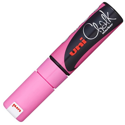 Image for UNI-BALL CHALK MARKER CHISEL TIP 8MM FLUORO PINK from MOE Office Products Depot Mackay & Whitsundays