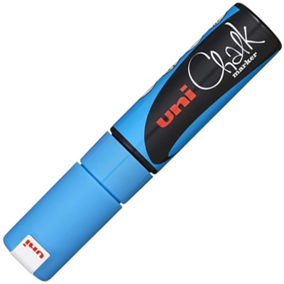 Image for UNI-BALL CHALK MARKER CHISEL TIP 8MM LIGHT BLUE from Office Business Office Products Depot