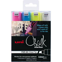 uni-ball chalk marker chisel tip 8mm assorted pack 4
