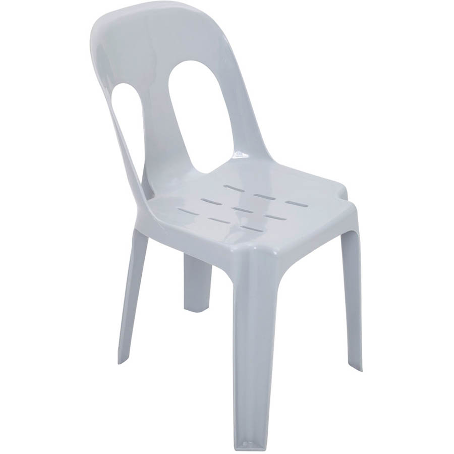 Image for RAPIDLINE PIPEE PLASTIC STACKING CHAIR GREY from Barkers Rubber Stamps & Office Products Depot