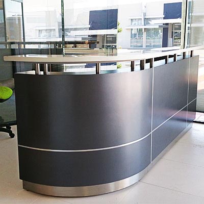 Image for EXECUTIVE RECEPTION COUNTER 2750 X 950 X 1150MM METALLIC GREY from MOE Office Products Depot Mackay & Whitsundays