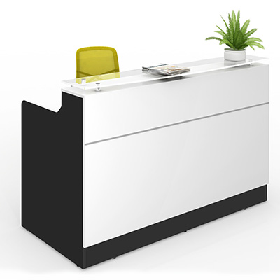 Image for CLASSIC RECEPTION COUNTER 1800 X 850 X 1150MM WHITE/BLACK from MOE Office Products Depot Mackay & Whitsundays