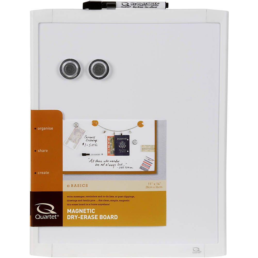 Image for QUARTET BASICS MAGNETIC WHITEBOARD 360 X 280MM WHITE FRAME from Office Products Depot Gold Coast