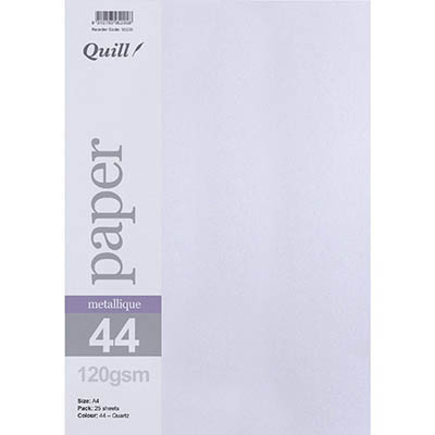 Image for QUILL METALLIQUE PAPER 120GSM A4 QUARTZ PACK 25 from Total Supplies Pty Ltd