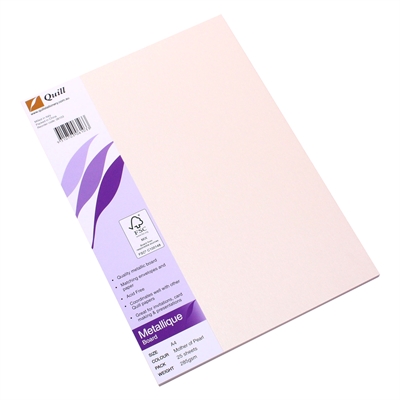 Image for QUILL METALLIQUE BOARD 285GSM A4 MOTHER OF PEARL PACK 25 from Barkers Rubber Stamps & Office Products Depot