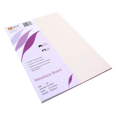 Image for QUILL METALLIQUE BOARD 285GSM A4 PERIDOT PACK 25 from Barkers Rubber Stamps & Office Products Depot