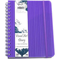 quill visual art diary 125gsm 120 page a5 pp violet