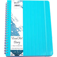 quill visual art diary 125gsm 120 page a4 pp aqua