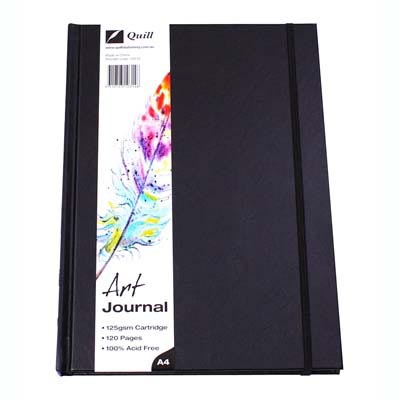 Image for QUILL ART JOURNAL HARDCOVER 125GSM 120 PAGE A4 BLACK from Ross Office Supplies Office Products Depot
