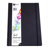 quill art journal hardcover 125gsm 120 page a4 black