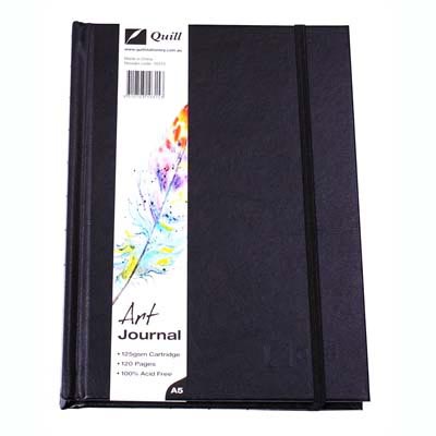 Image for QUILL ART JOURNAL HARDCOVER 125GSM 120 PAGE A5 BLACK from Albany Office Products Depot