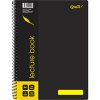 quill q906 lecture book spiralbound 70gsm a4 140 page black