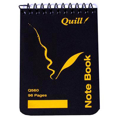 Image for QUILL Q560 POCKET NOTE BOOK TOP OPENING 60GSM 96 PAGE 112 X 77MM BLACK from Ross Office Supplies Office Products Depot