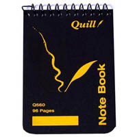 quill q560 pocket note book top opening 60gsm 96 page 112 x 77mm black