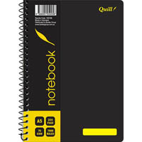quill q570 notebook spiralbound 70gsm a5 200 page black