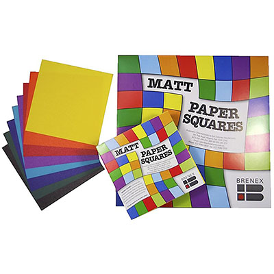 Image for BRENEX MATT SQUARE PAPER SHAPES SINGLE SIDED 254 X 254MM ASSORTED PACK 360 from Margaret River Office Products Depot