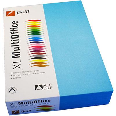 Image for QUILL COLOURED A4 COPY PAPER 80GSM MARINE BLUE PACK 100 SHEETS from Ross Office Supplies Office Products Depot