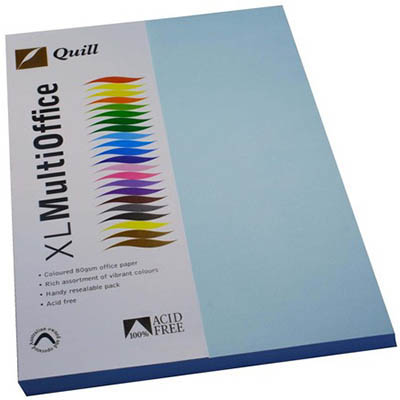 Image for QUILL COLOURED A4 COPY PAPER 80GSM POWDER BLUE PACK 100 SHEETS from Ross Office Supplies Office Products Depot
