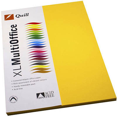 Image for QUILL COLOURED A4 COPY PAPER 80GSM SUNSHINE PACK 100 SHEETS from Total Supplies Pty Ltd