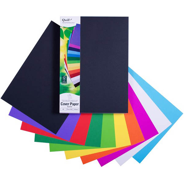 Image for QUILL COVER PAPER 125GSM A4 ASSORTED PACK 250 from Office Products Depot Gold Coast