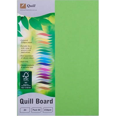 Image for QUILL XL MULTIBOARD 210GSM A4 LIME PACK 50 from Total Supplies Pty Ltd
