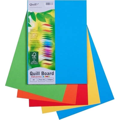 Image for QUILL XL MULTIBOARD 210GSM A4 ASSORTED BRIGHTS PACK 50 from Ross Office Supplies Office Products Depot