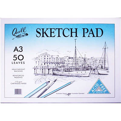 Image for QUILL SKETCH PAD 110GSM 100 PAGE A3 WHITE from Albany Office Products Depot