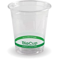 biopak biocup pla cup 200ml clear pack 100