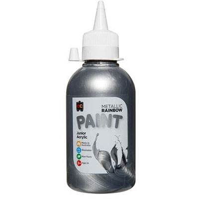 Image for EDUCATIONAL COLOURS METALLIC RAINBOW JUNIOR ACRYLIC PAINT 250ML SILVER from Total Supplies Pty Ltd