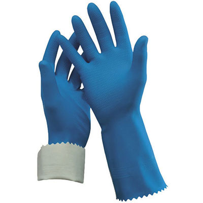 Image for OATES FLOCK LINED RUBBER GLOVE SIZE 8 - 8.5 BLUE from Albany Office Products Depot