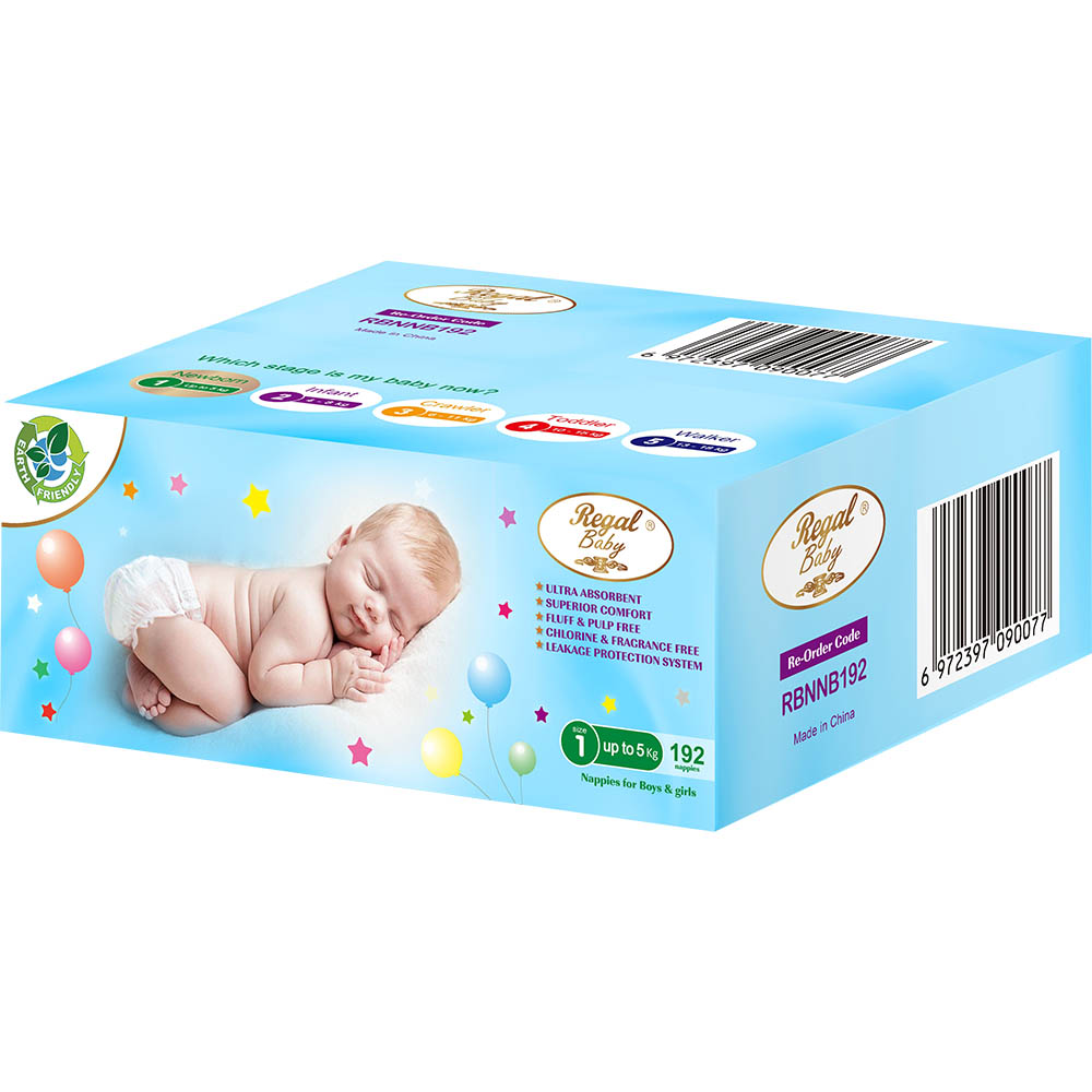 Image for REGAL BABY NAPPIES NEWBORN UPTO 5KG BOX 192 from Barkers Rubber Stamps & Office Products Depot