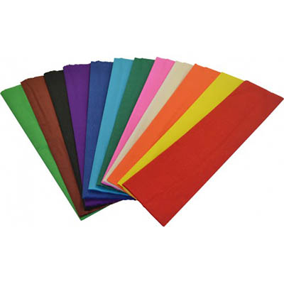 Image for RAINBOW CREPE PAPER 500MM X 2.5M ASSORTED PACK 12 from MOE Office Products Depot Mackay & Whitsundays