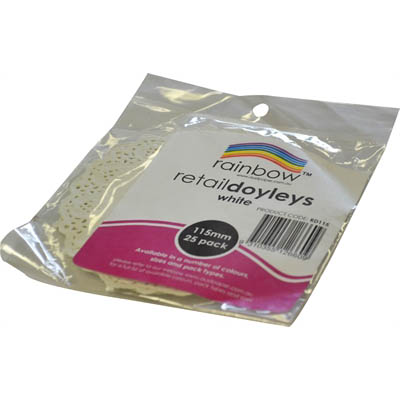 Image for RAINBOW DOYLEYS 115MM WHITE PACK 25 from Ross Office Supplies Office Products Depot